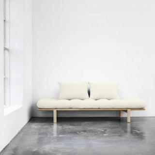 Méridienne futon PACE en pin coloris naturel couchage 75*200 cm.