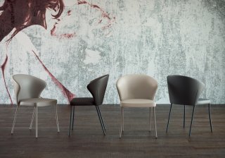 OZZIO ANDRE Fauteuil en Eco-cuir Crème Café avec piétement en métal 