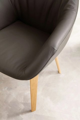 OZZIO ELIOT-Chaise en  Eco-Cuir Nubuck Ghiaccio