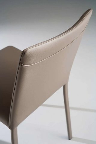 OZZIO LUNETTE Chaise en Cuir Sellier Crème Café