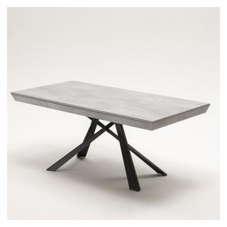 Ozzio LUNGO LARGO Table extensible en Eco-bois Gris avec pieds en Métal Graphite
