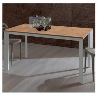 Ozzio MIX-EXPO table extensible en Eco-bois Ancien avec pieds en métal