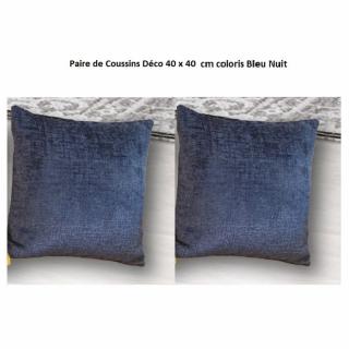 Paire de coussins déco pour canapé ORNATA coloris bleu nuit