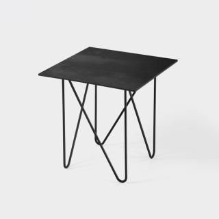 Table basse SHAPE acier couleur noir, plateau stratifié noir