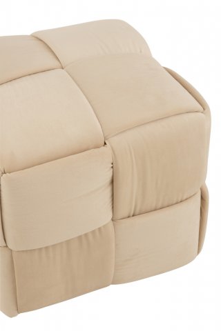 Pouf CORIE Carré 1 personne Textile/ Bois  Beige