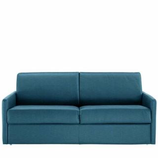 Canapé lit express SUN ELITE tweed turquoise sommier lattes 140cm assises et matelas 16cm  mémoire de forme