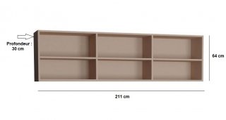 Sur-meuble lit escamotable VERTIGO 140 x 200 cm taupe mat