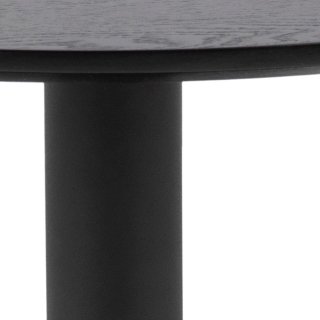 Table basse tulipe ISA plateau en placage de chêne et piétement en acier noir mat 70 x 40 cm