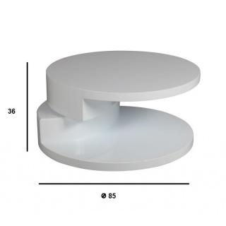Table basse ronde design AZUR blanche
