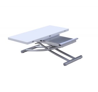 Table relevable extensible COLIBRI ultra compacte laquée blanc