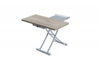 Table relevable extensible COLIBRI ultra compacte mélaminé chêne naturel