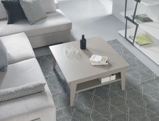 Table basse relevable gris taupe BRIGHTON 80x80cm 