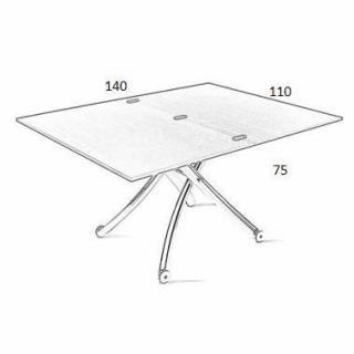Table basse CLASS relevable extensible, plateau laqué taupe