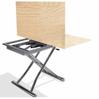 Table basse compacte HIGH and LOW relevable extensible finition chêne clair