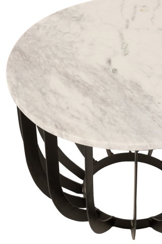 Table ronde MABE en marbre blanc