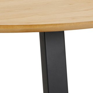 Table de séjour CAMILLA plateau chêne naturel piétement MDF noir