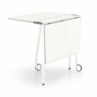 Table pliante modulable BLITZ FAST de CALLIGARIS blanche avec roulettes