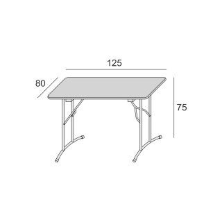 Table pliante FLEXI plateau blanc 22 mm pieds métalliques