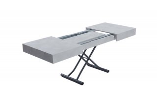Table basse relevable extensible ALBATROS design gris beton Pied gris graphite
