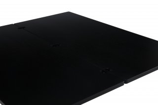 Table basse relevable extensible TRENDY Mélaminé bois noir/Pied Chromé 110 x 70/140 cm