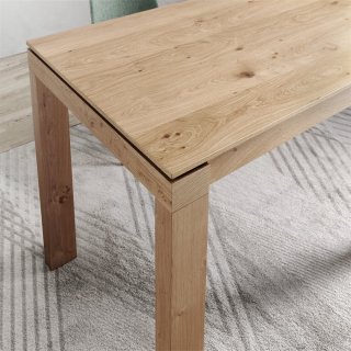 Table repas extensible ARMONIA  10 couverts 160/260x90cm pieds bois plateau chêne noueux