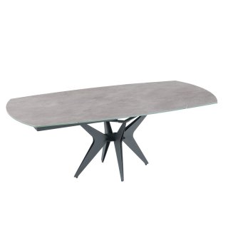 Table de repas extensible BLADE 137/205 x 90 cm plateau céramique finition béton 