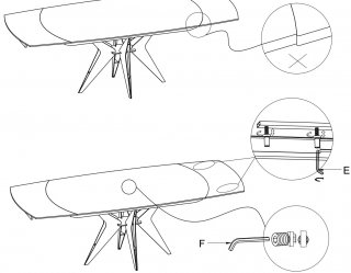 Table de repas extensible BOOMERANG 160/228 x  95 cm plateau finition bois pied acier noir