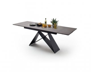 Table repas extensible KONAN  céramique gris 160 x 90 cm