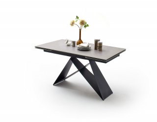 Table extensible KONAN plateau céramique gris clair 160 x 90 cm