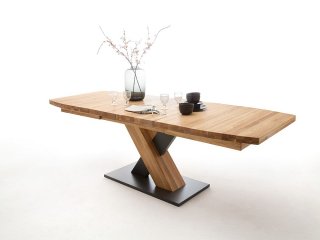 Table extensible MELERO 140 x 90 cm chêne sauvage huilé massif