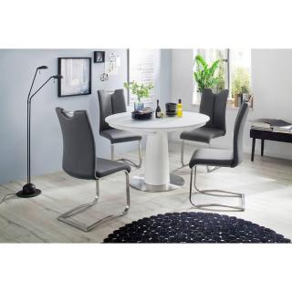 Table ronde extensible design  WIEM  blanc laqué mat diametre 120 cm