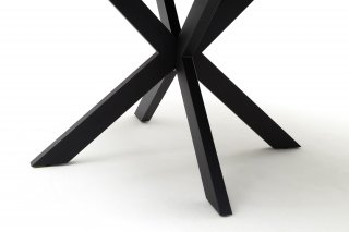 Table ronde extensible design  WINNIE diamètre 120cm Gris céramique/Pieds Métal noir laqué mat