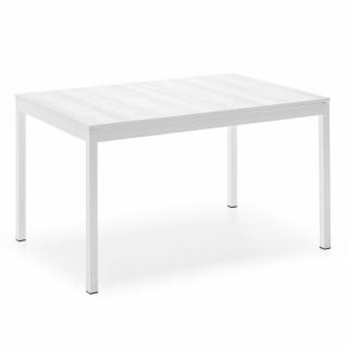 Table extensible 8 couverts SNAP 190 cm pieds métal plateau mélaminé blanc