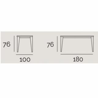 Table repas  NORDIC 6 couverts 180 x 100 cm pieds bois plateau chêne naturel