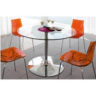 Table repas ronde PLANET en verre