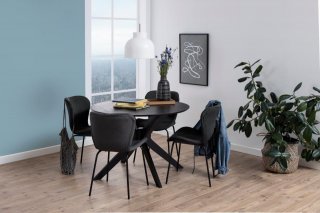 Table repas design scandinave TIM coloris chêne noir mat 105 x 75 cm