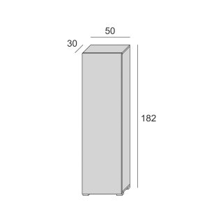 Armoire polyvalente MILEZZI orme 1 porte 7 étagères 