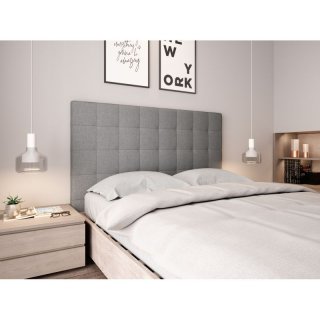 Tête de lit SONA capitonnée gris 140 x 120cm 